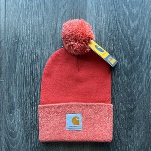 Carhartt Women’s Bright Orange Knit Hat with Pom